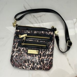 Betsey Johnson Cheetah Sequin Crossbody